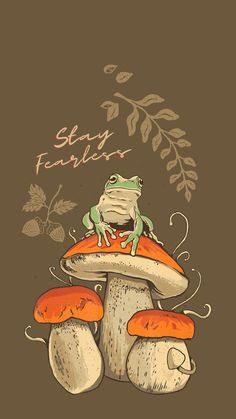 a frog sitting on top of a mushroom with the words stay fabulous written above it