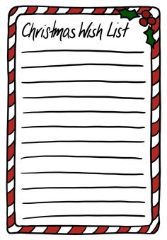 a christmas wish list with candy canes