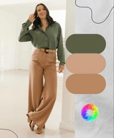 Contrast Outfit, Brown Pants Outfit, Pant Outfits, Colour Combinations Fashion, Look Office, Color Combinations For Clothes, Fall Attire