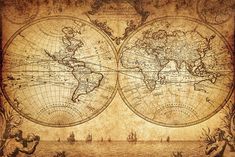 an old world map wallpaper mural in a room