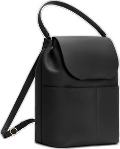 Handbag with a flap cover and shoulder strap. Classic Black Laptop Backpack, Classic Everyday Backpack With Detachable Strap, Classic Standard Backpack For Commuting, Classic Backpack With Detachable Strap, Classic Commuter Backpack Bags, Luxury Black Laptop Backpack, Classic Backpack With Removable Pouch For Daily Use, Classic Backpack With Adjustable Strap For On-the-go, Chic Business Backpack