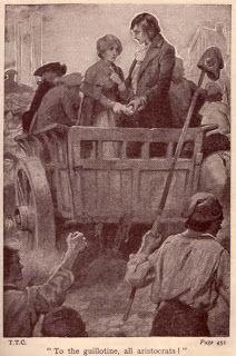 an old black and white drawing of people in a wagon