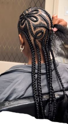 Skunk Tail Hair, Black Grandma, Freestyle Braids, Flower Braid, Natural Hair Hairstyles, Weave Hairstyles Braided, Natural Straight Hair, Tail Hair, Barbie Hair