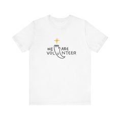 Embrace your love for the "We Are" featuring Pond and Phuwin with this "We Are Volunteer" T-Shirt. This classic unisex jersey short-sleeve tee fits like a well-loved favorite. Crafted from 100% Airlume combed and ring-spun cotton, this lightweight fabric (4.2 oz/yd² or 142 g/m²) is perfect for both active and leisure wear. Soft cotton and quality print make users fall in love with it over and over again. Key Features: Material: Made with 100% Airlume combed and ring-spun cotton for ultimate softness and breathability. Ash and Heather Prism colors: 99% Airlume combed and ring-spun cotton, 1% polyester. Heather and Solid Blend colors: 52% cotton, 48% polyester. Athletic Heather and Black Heather: 90% cotton, 10% polyester. Comfortable Fit: Retail fit that is perfect for casual and semi-forma Pond And Phuwin, Volunteer Shirt, Jersey Tee, Leisure Wear, Jersey Shorts, Lightweight Fabric, Fall In Love, Short Sleeve Tee, Favorite Outfit