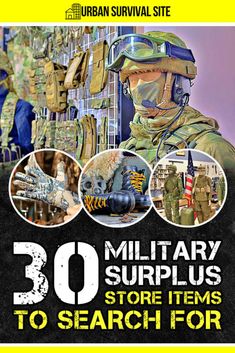 30 Military Surplus Store Items To Search For Military Surplus Store, Army Surplus Store, Prepping Supplies, Army Navy Store, Shtf Survival, Survival Books, Army Surplus