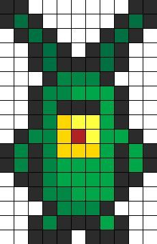 a cross - stitch pattern with an image of a green and yellow cat's head