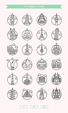 I will design Instagram story highlight cover and icons City Logos Design, Stylo Art, City Branding, Arte Doodle, Zestaw Ikon, City Icon, City Logo, Mini Drawings