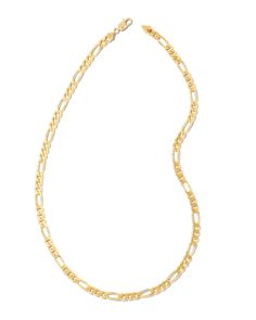 The Figaro Chain Necklace is a classic choice for everyday wear. Crafted with a durable 18k Gold Vermeil metal and traditional flat links, this long-lasting chain is simple yet strong and a piece you can easily throw on before heading out the door.