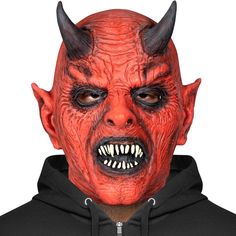 PRICES MAY VARY. 🧛‍♂️[Halloween Devil Mask] There’s a reason that people tend to gravitate to “bad guys.” Sure, they’re evil, but they’re also seductive, funny, exciting, and lots of fun! Being good is admirable, but honestly, it’s kind of boring, too. What’s the fun if you never bend a rule or take a risk? You can’t walk the straight and narrow your whole life… Well, maybe you can, but it will be a really dull walk. 💀[Scary Demon Mask] It’s no wonder that people love the loveable rogue or the Mask Horror, Horror Mask, Demon Mask, Devil Mask, Prince Of Darkness, Mask For Men, Horror Masks, Devil Costume, Red Mask