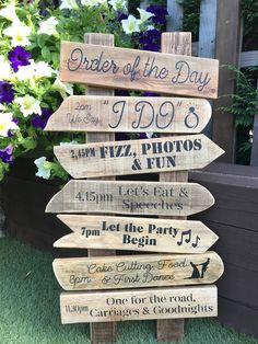 a wooden sign that says order of the day