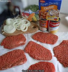 raw ground meat is laid out on a table