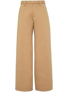 sand beige jersey texture mid-rise concealed front fastening belt loops wide leg two side slit pockets rear welt pocket Sand Beige, Wide Leg Trousers, Welt Pocket, Bottoms Pants, Wide Leg Pants, Mid Rise, Top Brands, Wide Leg, Trousers