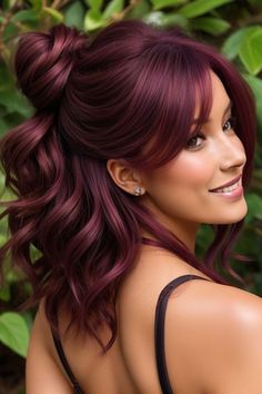 Rambut Brunette, Wine Hair, Perfect Hair Color, Hair Color Burgundy, Hair Color Auburn, Burgundy Hair, Hair Color And Cut, Red Hair Color