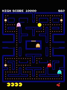 an old school computer game with pacman