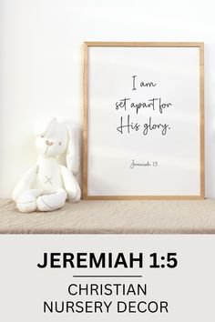 Set Apart For His Glory, Christian Baby Shower, Bible Decor, Gender Neutral Baby Room, Jeremiah 1 5, Christian Nursery Decor, Christian Nursery, Jeremiah 1