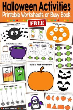 halloween activities and worksheets for kids to do with their friends in the house