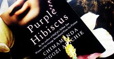 there is a book about purple hibiscus on the table