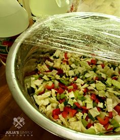 the food is prepared and ready to be cooked in the pot or pan on the stove