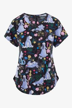 Tooniforms Disney's Eeyore Dreams Women's 2-Pocket STRETCH V-Neck Print Scrub Top, Cartoon Scrubs Fun Scrubs, Play 4, Day Dreaming, Scrub Jackets, Tech School, Post Traumatic, Scrubs Nursing, Disney S, Vet Tech