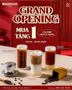 an advertisement for the grand opening of mua tang 1