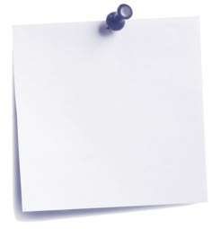 a white piece of paper with a push pin attached to the end of it, against a white background