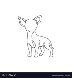 the outline of a dog on a white background is drawn in one line, and it looks