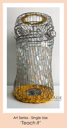 a bird in a cage with the words art series simple use teach it