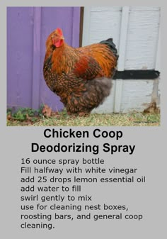 the chicken coop deodorizing spray is shown in this screenshot from an iphone