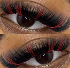 Peekaboo Color Lash Extensions, White Eyelash Extensions, Red Lash Extensions, Prom Lashes, Willow Star, Coloured Lashes, Red Lashes, Lashes Aesthetic