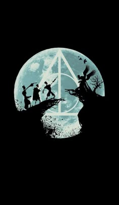 the poster for harry potter's movie, which is in front of a full moon