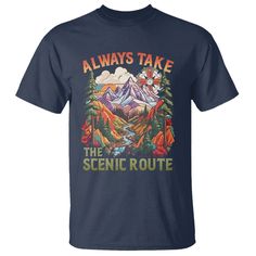 Outdoor Adventure T Shirt Always Take The Scenic Route Compass Hiking CampingOur T-Shirts are custom-made to order and handcrafted to the highest quality standards. ----Product Details---- 5.3 oz., 100% preshrunk cotton. Taped shoulder-to-shoulder. Seamless rib at neck. Coverstitched collar and sleeves. Seamless rib at neck. Processing time: 4 - 7 business days. Shipping time: 3 - 5 business days. Made in the United States. ----Care Instruction---- Machine wash cold. Tumble dry medium. Do not bleach. ----Note---- Please refer to the SIZE CHART for accurate sizing, and allow a slight ±1 inch difference due to manual measurement. Colors may slightly vary due to different lighting conditions. The final product's design may slightly shift in position due to the manual cut and sew procedure. Th Hiking Shirt Design, Always Take The Scenic Route, Hiking Shirts Women, Family Hiking, Hiking Shirt, Hiking Shirts, Scenic Routes, Outdoor Adventure, Shirts With Sayings