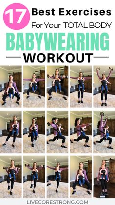 a woman doing exercises for her babywearing workout