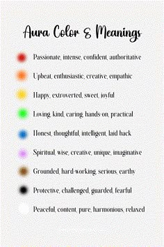 Aura colors and meanings chart Different Auras And Their Meanings, Ora Colors Meaning, Aura Reading Color Meanings, Aura Meanings Colour, How To Know Your Aura Color, Spiritual Colors And Meanings, Color Meanings Spiritual, Different Aura Colors, Yellow Aura Meaning