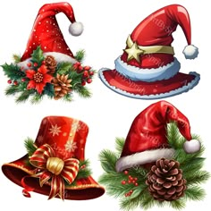 Santa Hat Clipart, Hat Clipart, Parties Decorations, Christmas Santa Hat, Santa Hats, Clipart Design, Seasonal Decorations, Holiday Projects, Earmuffs