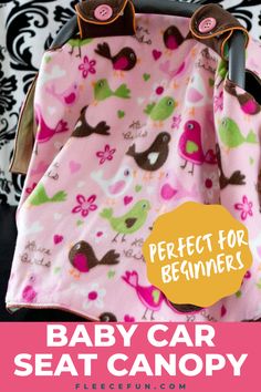 A baby car seat tent canopy, made with free pattern and step by step tutorial from fleece fun Car Seat Canopy Pattern, Diy Baby Wrap, Diy Baby Carrier, Baby Carrier Cover, Car Seat Canopy, Carseat Canopy