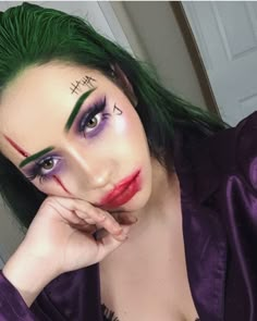 Halloween Kostüm Joker, Female Joker Makeup, Joker Halloween Makeup, Halloween Fx, Joker Halloween Costume, Female Joker, Joker Halloween