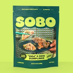 a bag of sorbo on a green background