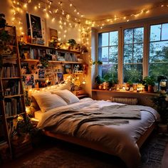 The combination of lights, decorations, and the wooden furniture creates an inviting atmosphere filled with warmth and holiday cheer. Moodboard Pictures, Secret Room, Fairy Lights Bedroom