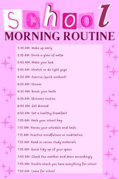 Get ready for a successful school day with these essential morning routine tips! 📚⏰ Discover how a well-planned school morning routine can help you start the day focused and prepared. 🌟 From organizing your school essentials and having a nutritious breakfast to setting a positive mindset, these tips will ensure you're energized and ready for a productive day. 🌼 Master your mornings and conquer your school day with ease! 💪 Productive Day Routine For Students, Best Morning Routine For School, Getting Ready For School Routine, School Morning Routine For Kids, Productive Morning Routine Checklist, First Day Of School Morning Routine, How To Have A Productive Day, Get Ready For School Routine, Productive School Morning Routine