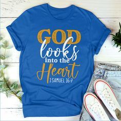 Christian Shirts Designs, Church Decorations, 1 Samuel, Cute Shirt Designs, Shorts Pants, Christian Quotes Inspirational, Jesus Shirts, Diy Shirt, Christian Clothing