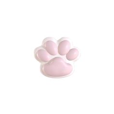 a pink bear paw shaped object on a white background with clippings to the side