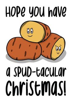 some type of food that says, hope you have a spud - tacular christmas