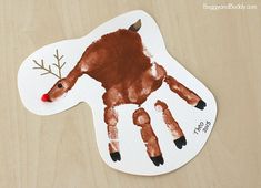 the handprint is made to look like a deer