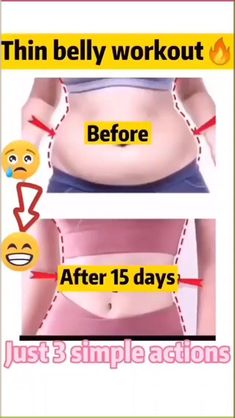 a woman's stomach before and after her belly workout