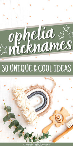 there are some items on the table with text overlaying them that says, ophela nicknames 30 unique and cool ideas