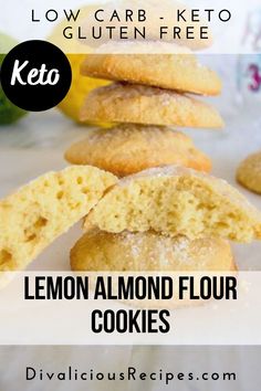 almond flour cookies Keto Lemon Cookies, Low Carb Granola Bars, Current Recipes, Keto Gluten Free, Keto Cookie Recipes, Almond Flour Cookies, Baking With Almond Flour