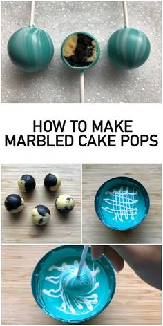 how to make marbled cake pops with chocolate and marshmallows in them