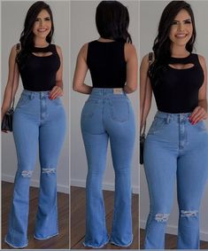 Outfits Gorditas, Wide Leg Jeans Outfit, Corporate Dress, Look Jean, Casual Summer Outfits For Women, Classy Outfits For Women, Latina Fashion Outfits, Jeans Outfit Women