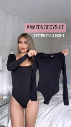 #skimsbodysuit #skimsbodysuitdupe #amazonhacks #hacks #onbudget #black #dupe #tiktok #bodysuit #goodqualitybodysuit #bestbodysuit #sexy Scoop Neck Bodysuit Outfit, Best Body Suits On Amazon, Skim Body Suit, Shapewear Bodysuit Outfit Black Women, Cute Body Suit Outfits, Women Bodysuit Outfit, Amazon Bodysuit, Black Bodysuit Outfit, Body Suit Outfit