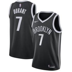 the brooklyn nets jersey is black with white trim and number seven on the chest,